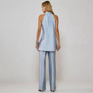 Raizz - Gisele Satin Top And Pants Set With Scarf