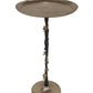 13.8x13.8x24 Black and Gold Aluminum Side Table with Pomegranate Design