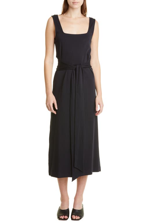 Vince Belted Square Neck Midi Dress - Coastal