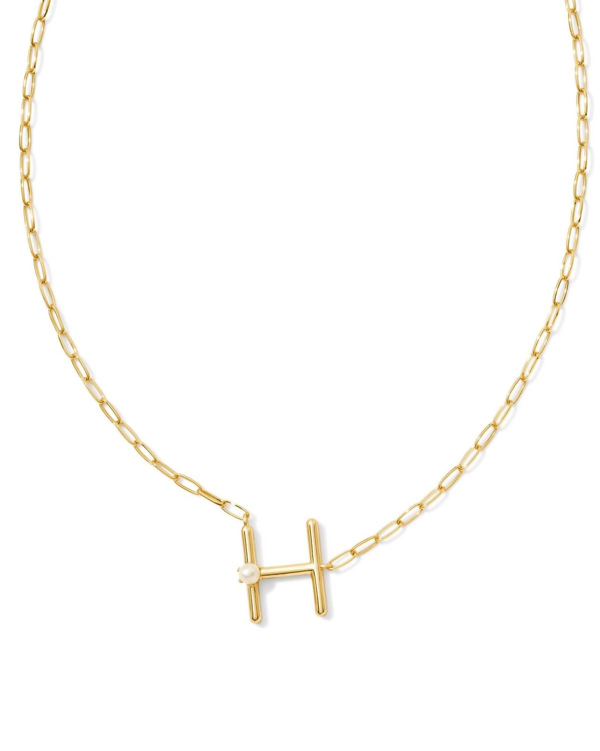 Kendra Scott - Women's Pearl Letter H Pendant Necklace