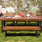GO Outdoor Wood Dining Set For 7-8 Persons