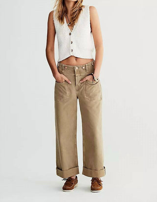 Free People - Calça Jeans Palmer com Punho