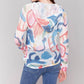Charlie B - Printed Fishnet Crochet Hooded Sweater