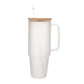 Creative Gifts International - Glass 40 oz. Tumbler with Bamboo Lid, Handle & Straw