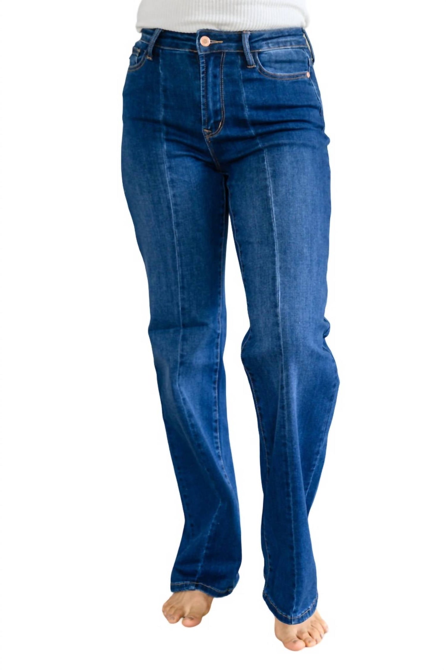 Judy Blue - Front Seam Wide Leg Trouser Jeans
