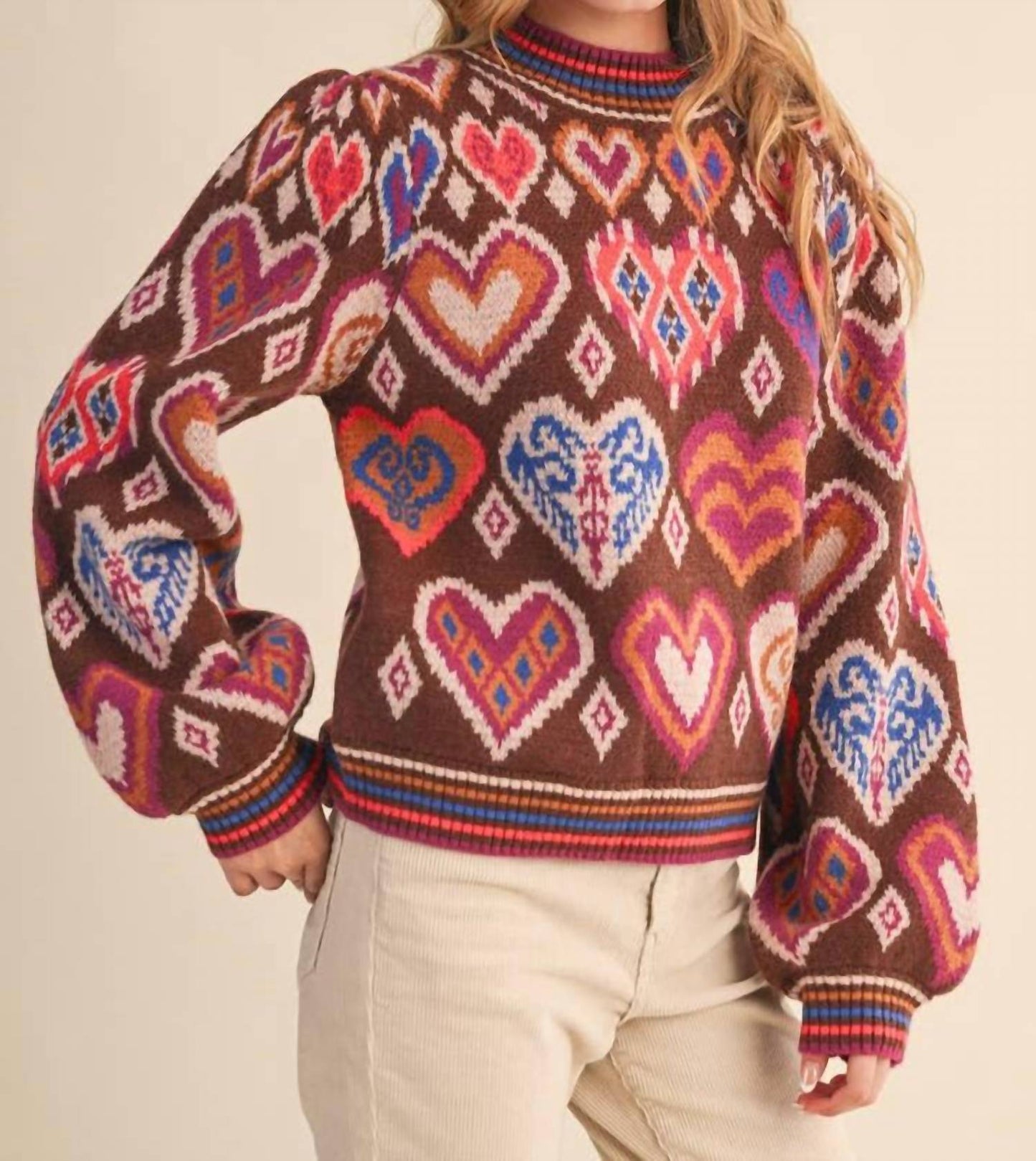 &Merci - Hearts Crewneck Sweater
