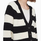 Cardigan listrado feminino Calvin Klein, branco, tamanho médio