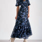 Elan - Three-quarter Sleeve V Neck Floral Maxi Dress
