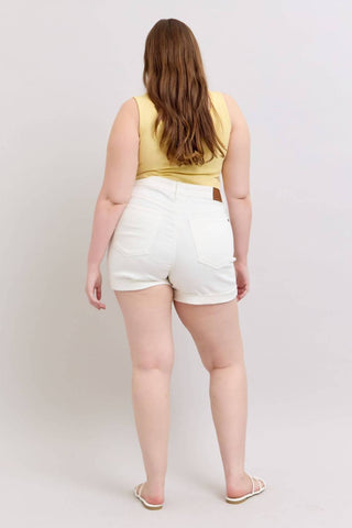 Judy Blue - Short Jeans Cintura Alta Punho Duplo Dobrado