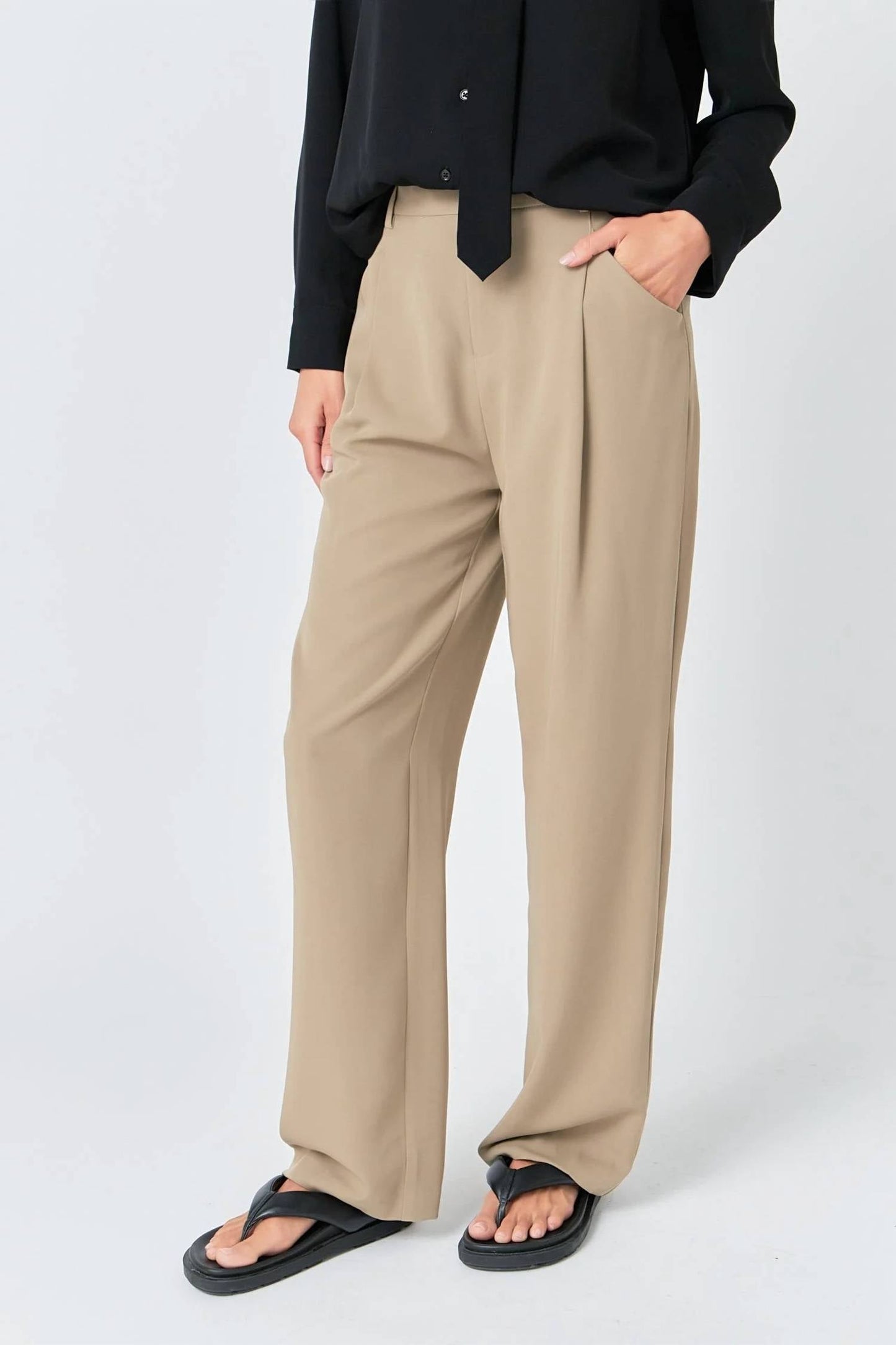 Grey Lab - Wide Leg High Waisted Trouser