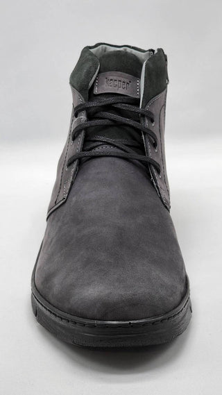 Kcr Group - Men's Thick Fur-Lined Zip-Up Nubuck Leather Boots