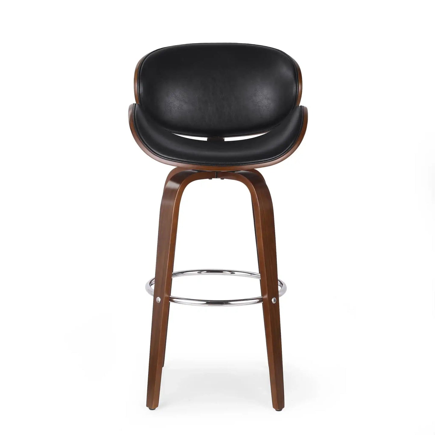 Lumos Mid Century Modern Upholstered Swivel Barstool