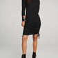 Chaser - Rouched Drawstring Crew Neck Dress