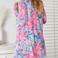 Double Take - Floral Open Front Cardigan