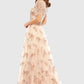 Mac Duggal - Embellished Illusion Short Sleeve A Line Gown