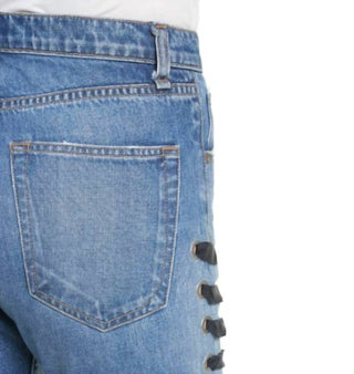 Veronica Beard - Calça jeans Ines com cadarço lateral