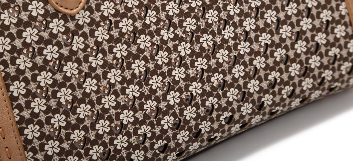 Brangio - Women's Italy Classic Charm Floral Print Satchel Bag