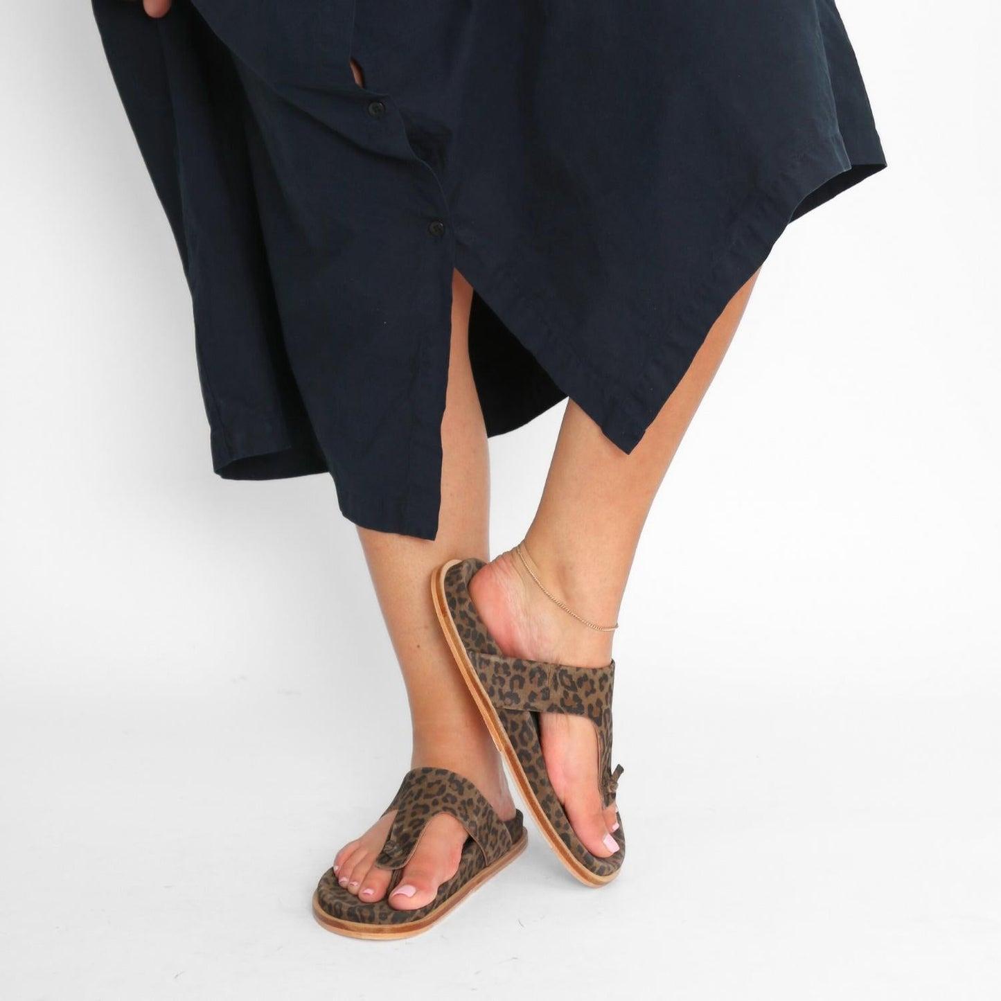 Free People - Women's Mika Chestnut Leo Suede Sandal