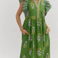 Entro - Split Neck Floral Framed Midi Dress