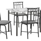 5 Pieces Dining Table Set, Small, Rectangular