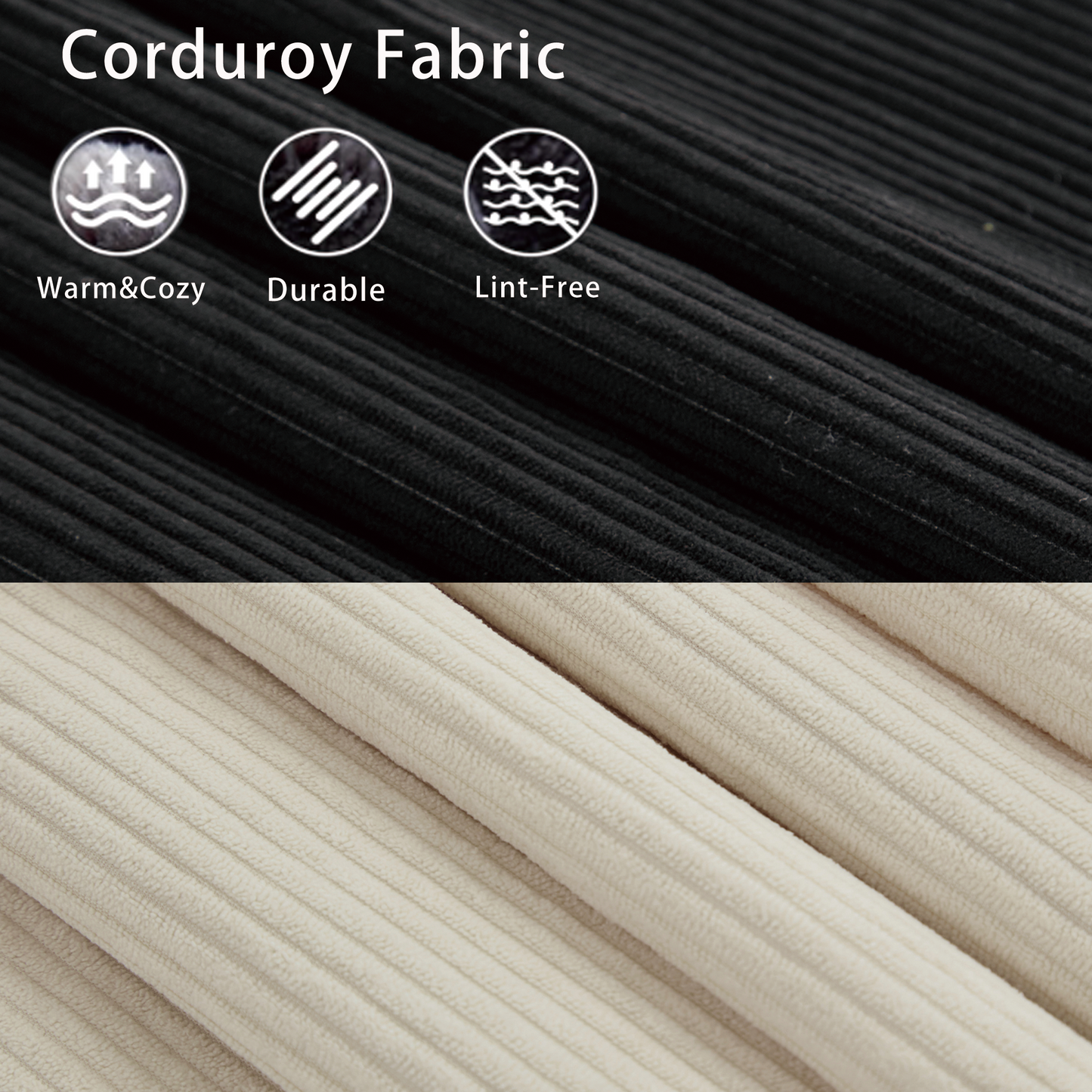 Modular Sofa No Armrests - BeigeBlack