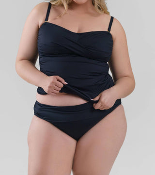 La Blanca - Calcinha de biquíni hipster com faixa franzida - Plus