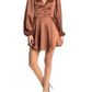 Afrm - Madine Satin Fit & Flare Dress