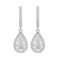 Allyanna Gifts - Women's Moissanite Pear Shape Halo Drop Huggie Earrings