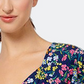 Vestido feminino Leota com mangas curtas e babados, azul, tamanho grande