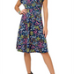 Vestido feminino Leota com mangas curtas e babados, azul, tamanho pequeno