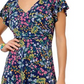 Vestido feminino Leota com mangas curtas e babados, azul, tamanho pequeno