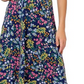 Vestido feminino Leota com mangas curtas e babados, azul, tamanho pequeno