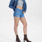 Bayeas - High Rise Denim Short With Raw Hem