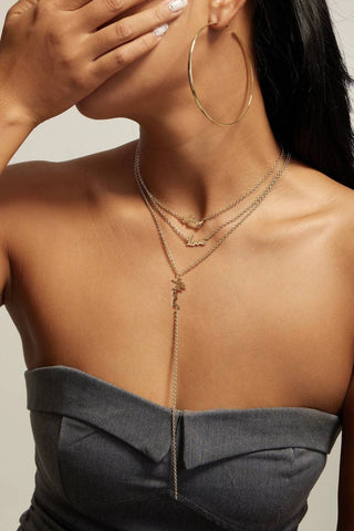 Eklexic - Colar Lariat Mama Script Feminino Delicado