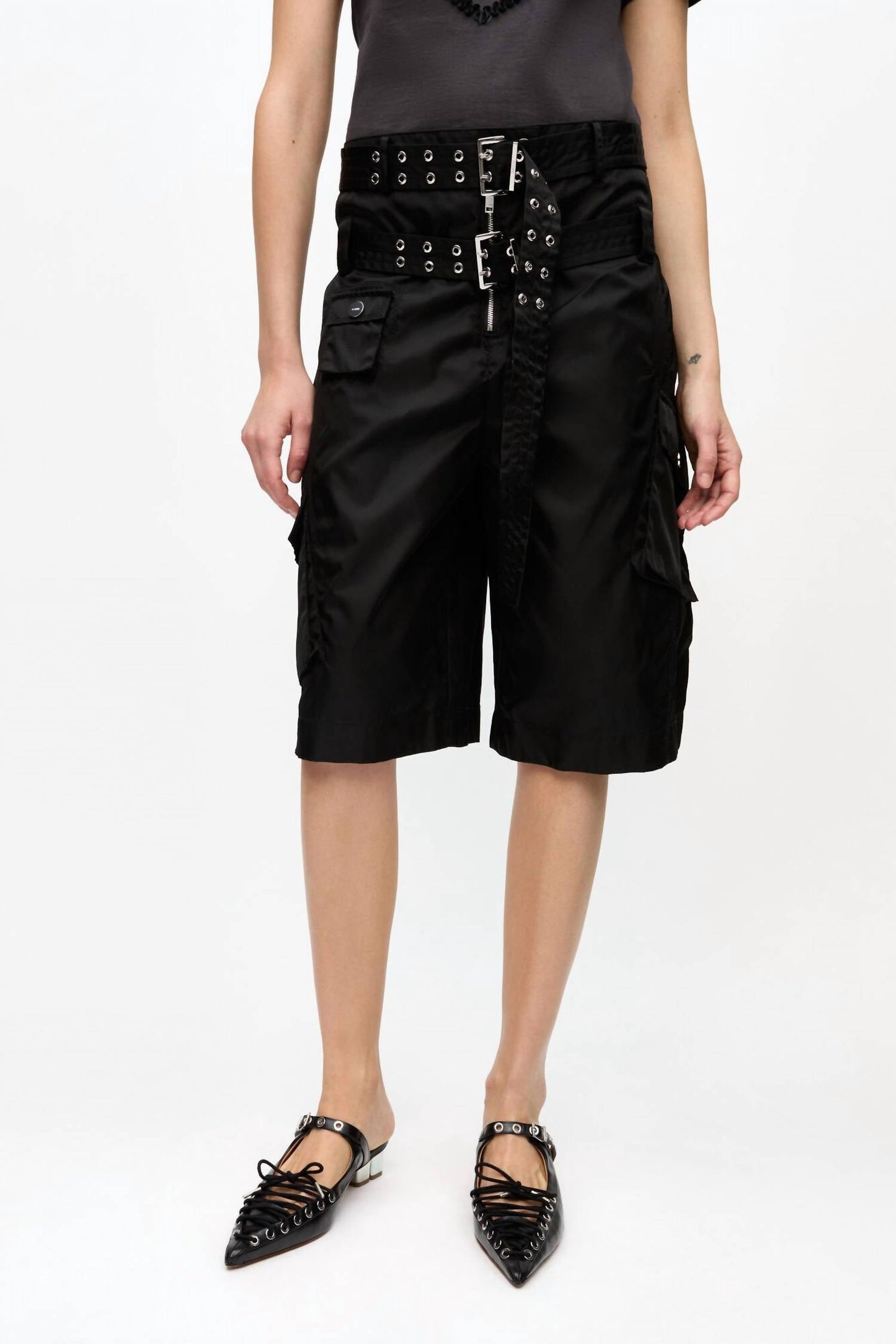 Ganni - Women's Duchess Nylon Pocket Shorts