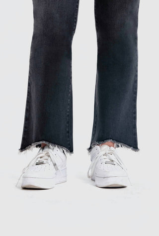 1822 Denim - Calça jeans bota cano curto com bainha desfiada e alta e baixa