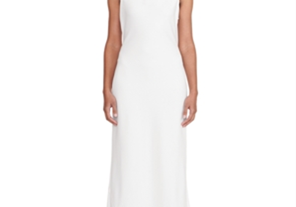 Vestido Staud Shannon com detalhes em corrente, branco, tamanho XL
