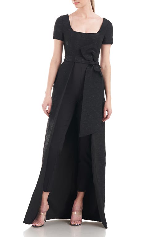 Kay Unger Metallic Fleck Maxi Romper in Black  Size 12