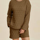 Double Take - Textured Top And Shorts Set