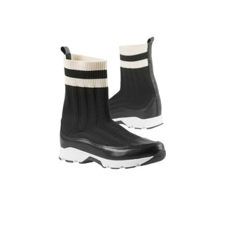 All Black - Women's Stripey Sock Boot