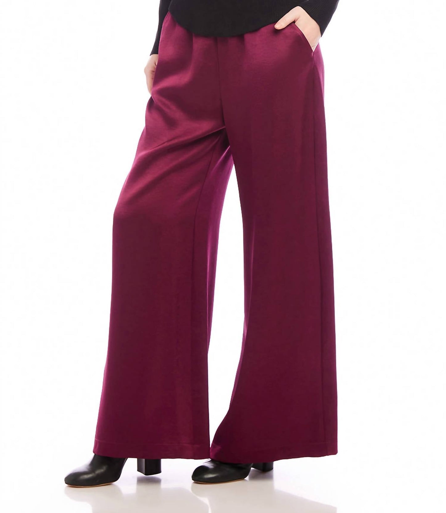 Karen Kane - Women's Wide Leg Satin Pants