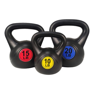 Pesos de exercício BalanceFrom Kettlebell Fitness, conjunto de 3, 10, 15 e 20 libras