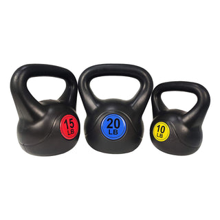 Pesos de exercício BalanceFrom Kettlebell Fitness, conjunto de 3, 10, 15 e 20 libras