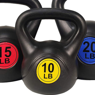 Pesos de exercício BalanceFrom Kettlebell Fitness, conjunto de 3, 10, 15 e 20 libras