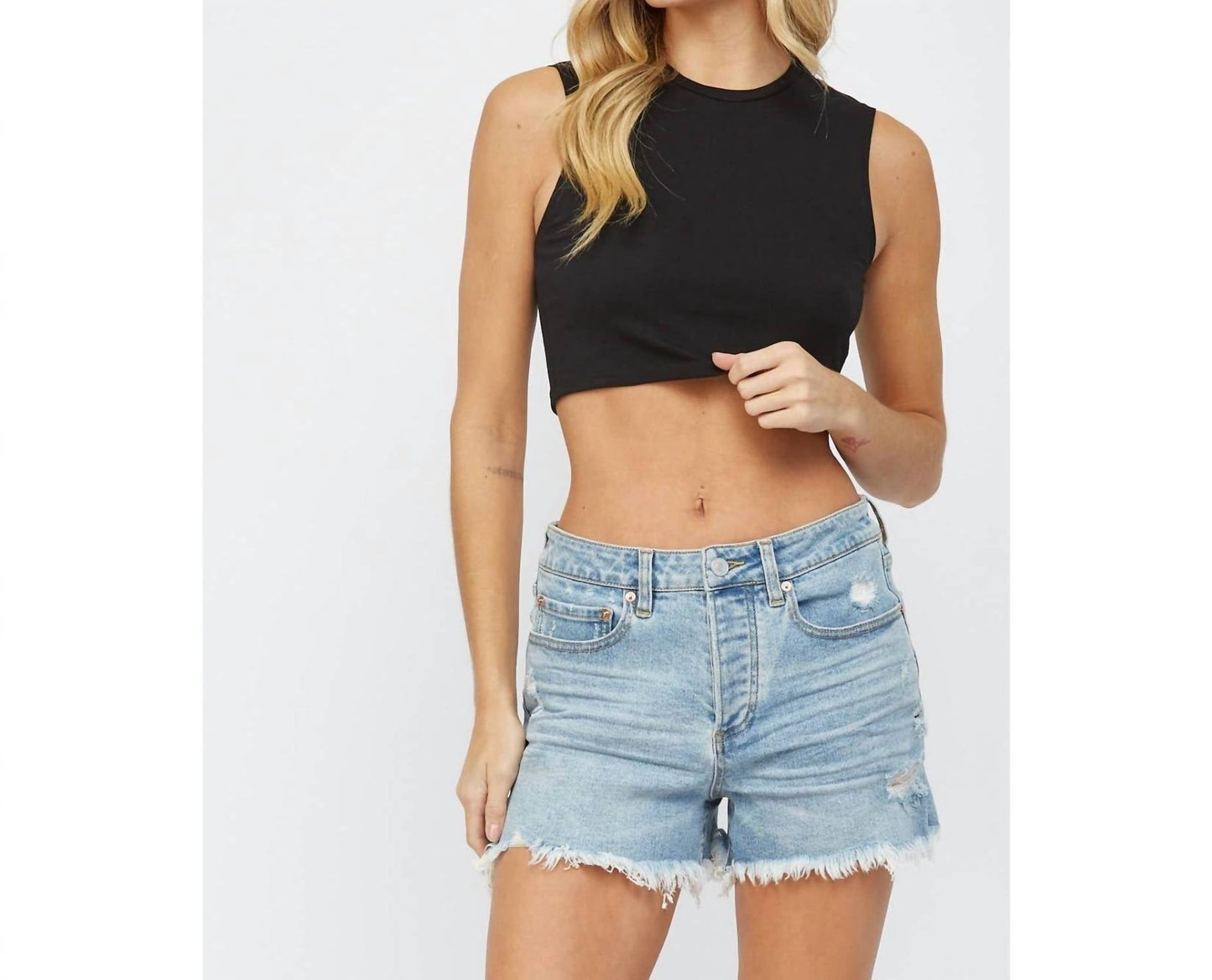 Mica Denim - High Rise Jean Shorts