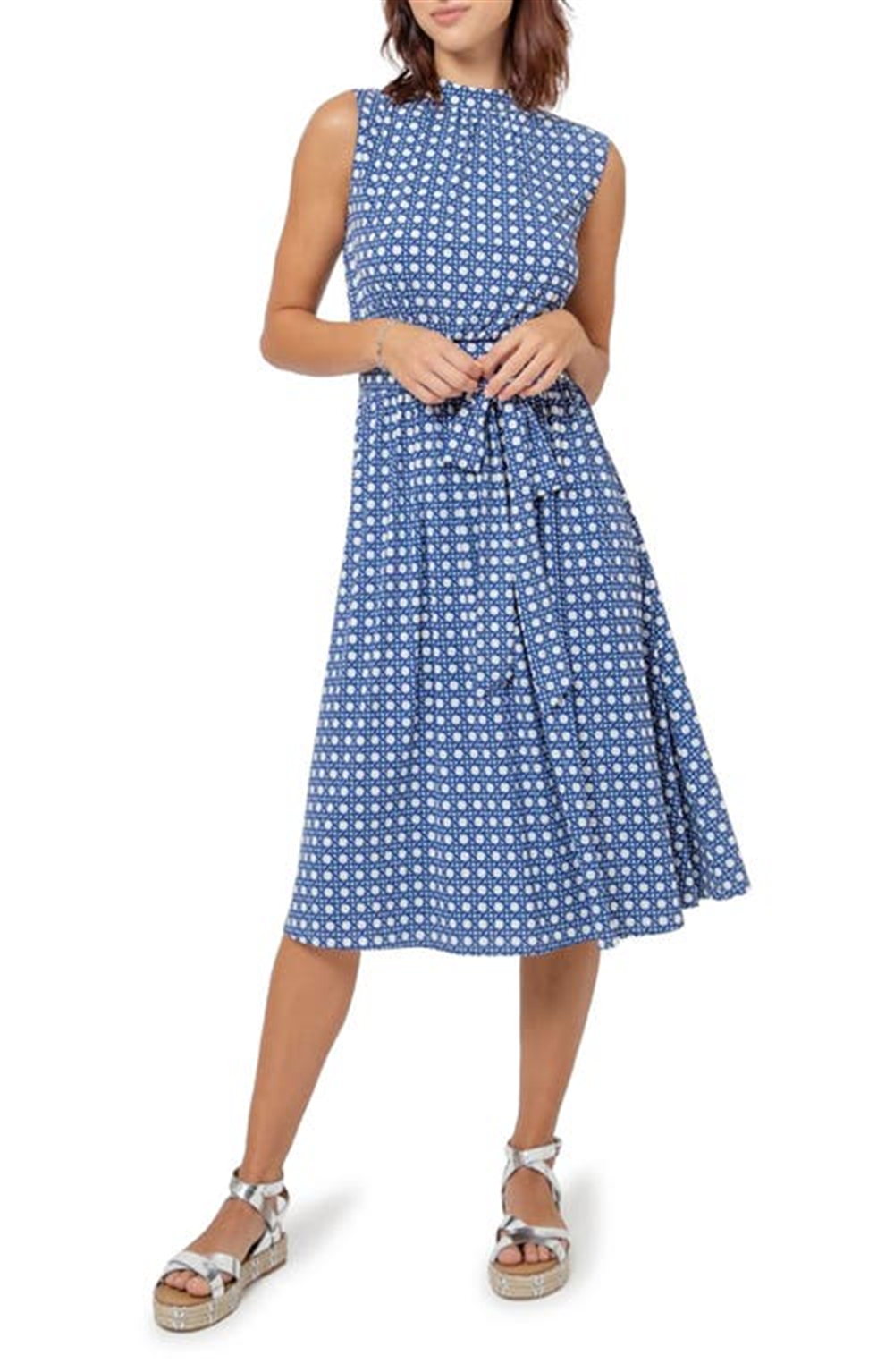Vestido Mindy sem mangas feminino Leota em azul Bellwether