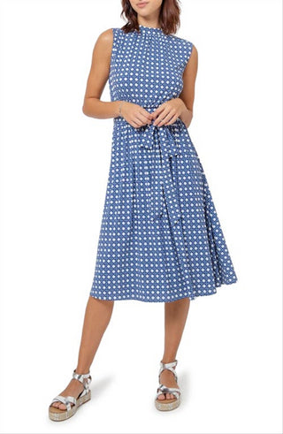 Vestido Mindy sem mangas feminino Leota em azul Bellwether