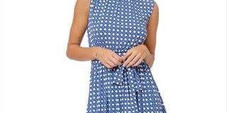 Vestido Mindy sem mangas feminino Leota em azul Bellwether