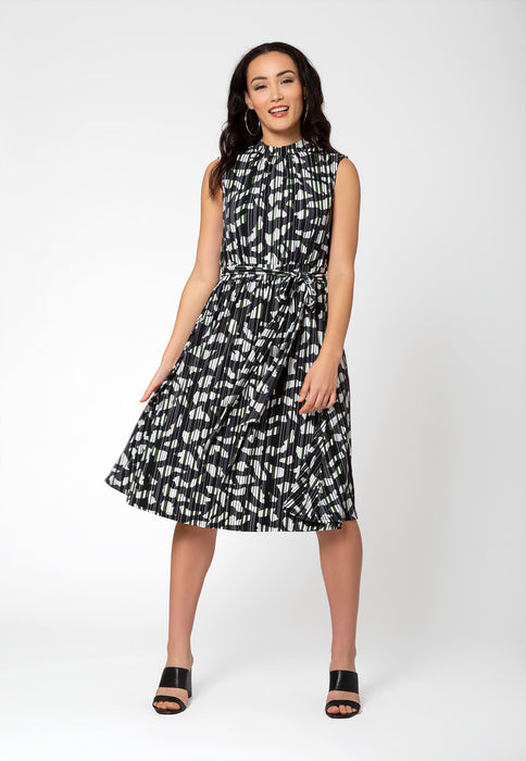 Vestido midi sem mangas Mindy da Leota para mulheres, azul