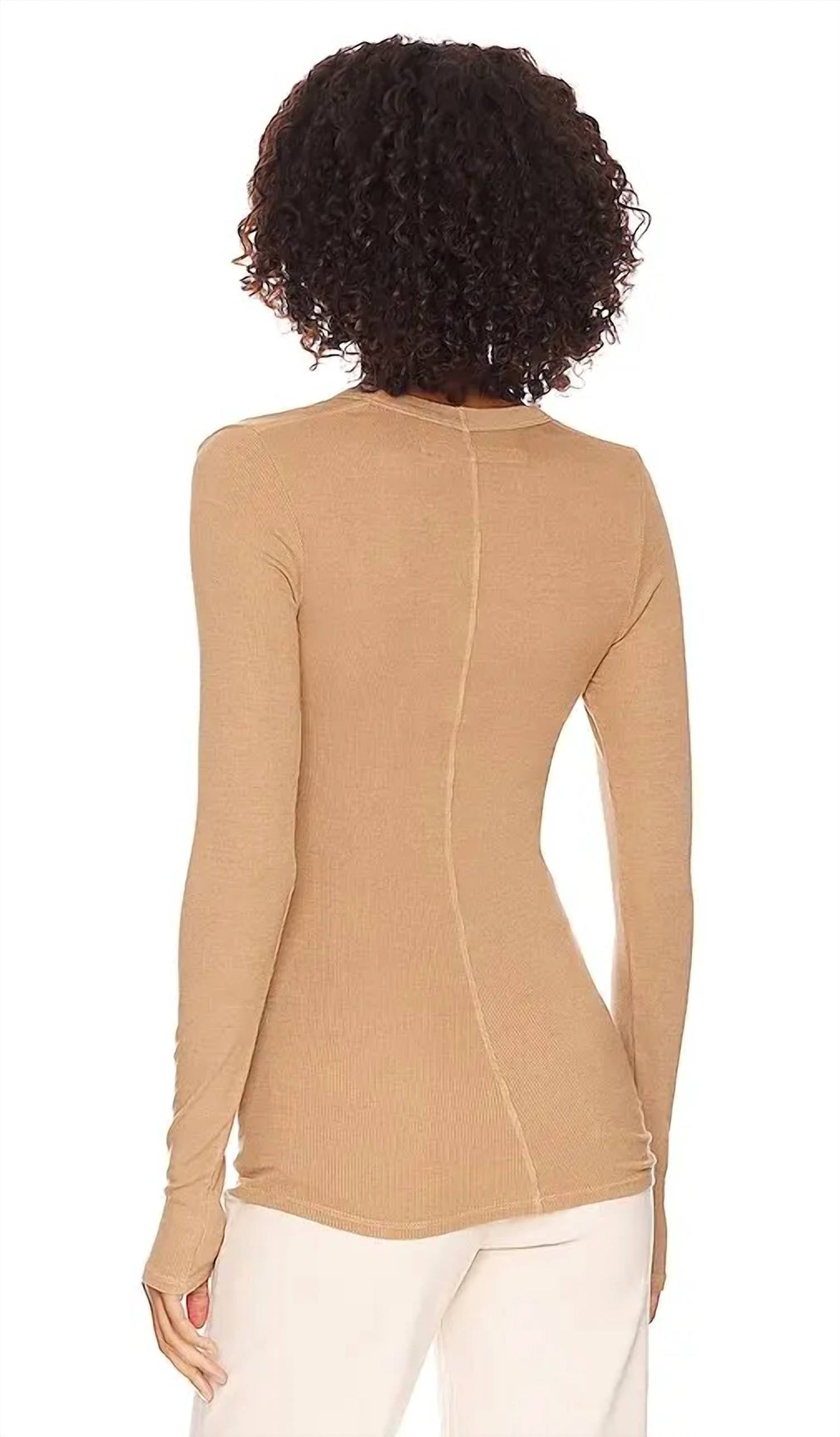 Enza Costa - Silk Knit Long Sleeve U Top